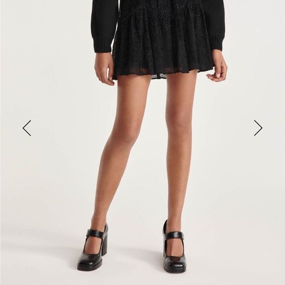 The Kooples Flowing Short Black Polka Dot Print Skirt (Size 1 FR = Size 4 USA) - Picture 8 of 8